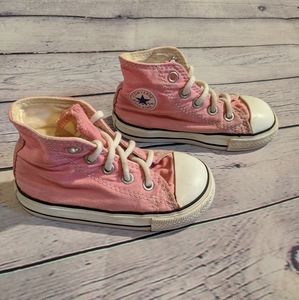 Pink size 6 toddler high top  Converse shoes